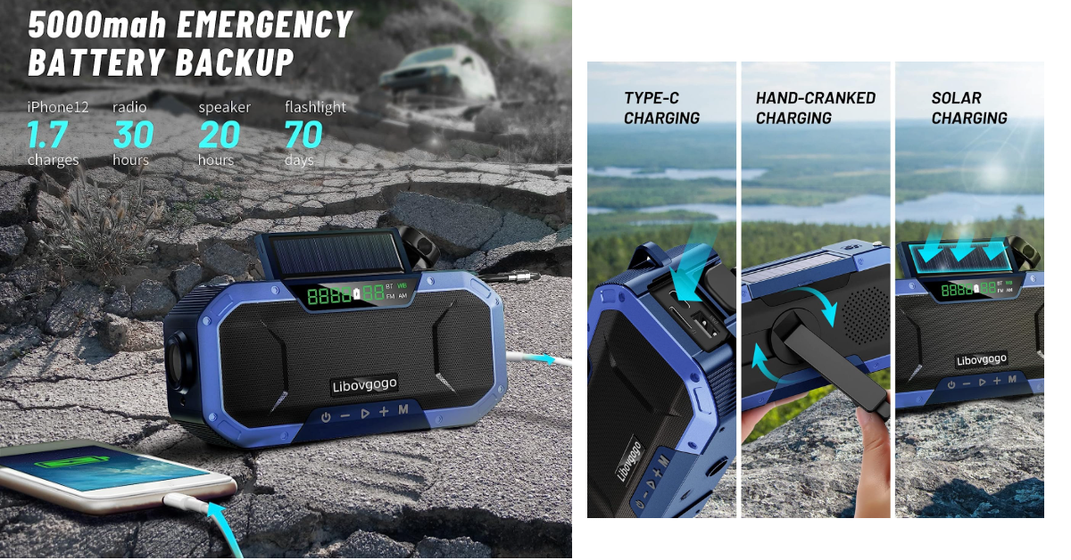 Garinosen Emergency  best bluetooth speaker with am/fm radio