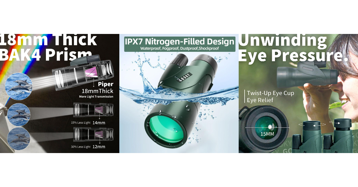 Gosky 12x55 good binoculars for long distance