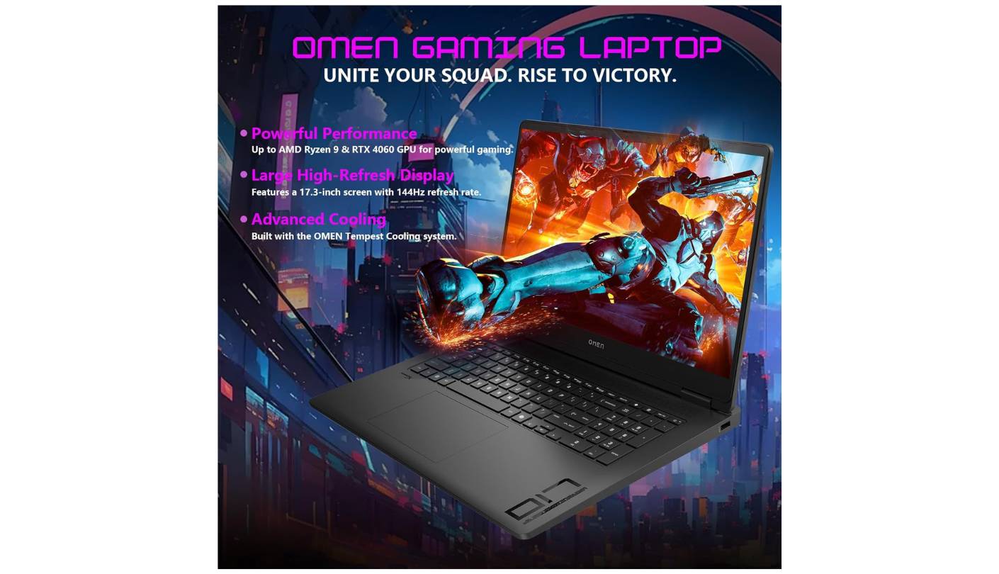 HP OMEN 17 large screen laptop for productivity
