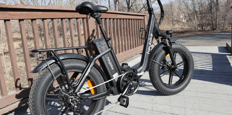 Heybike Ranger electric bike with kid seat in front
