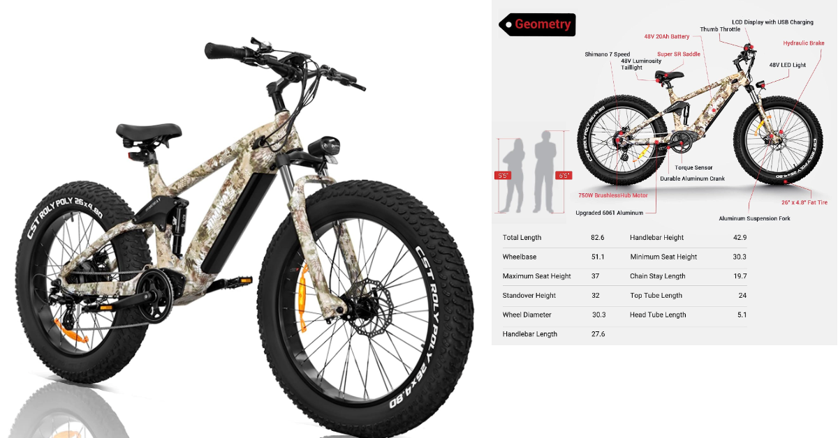 Himiway Cobra gros pneu vélo électrique pour les grands