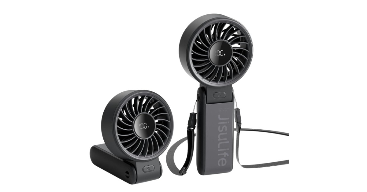 JISULIFE Handheld Fan Life7 portable fan for golf cart