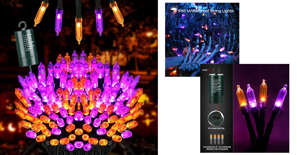Joomer Guirlande Lumineuse Orange Violet meilleures lumières d'halloween