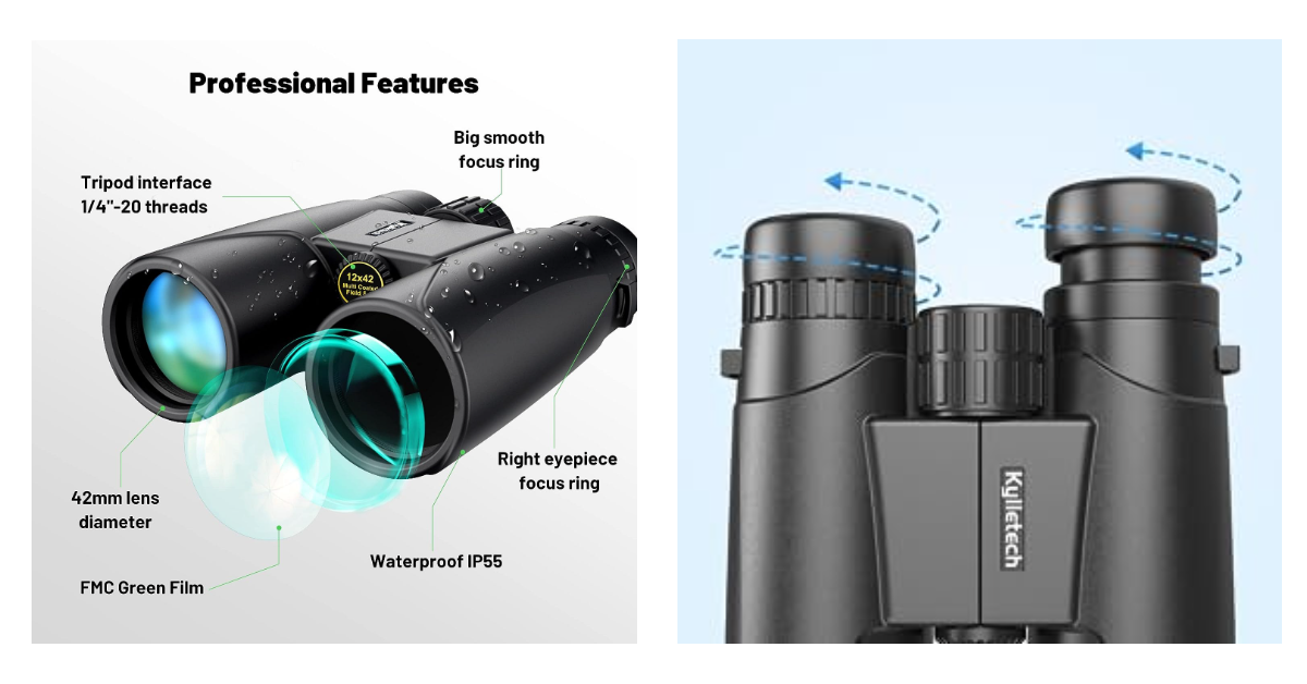 Kylietech Fernglas 12x42 best small binoculars for birding