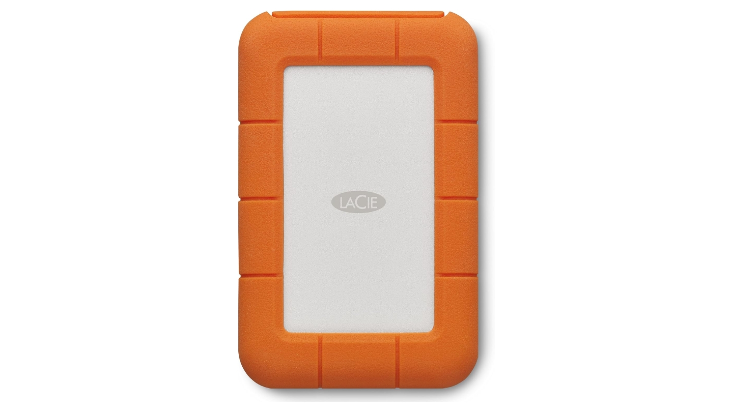 LaCie Rugged USB-C portable hard drive for data backup