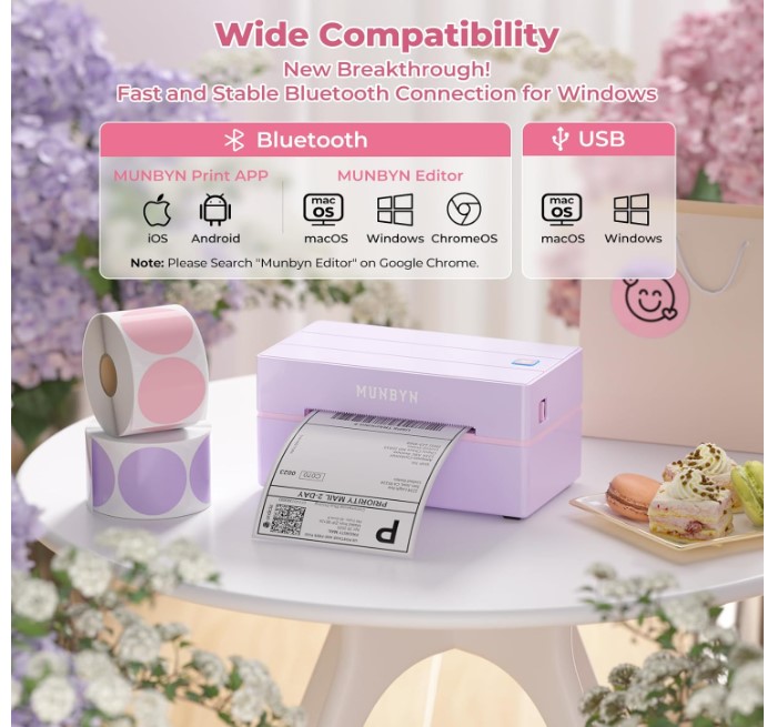 MUNBYN ITPP130B small business label printer