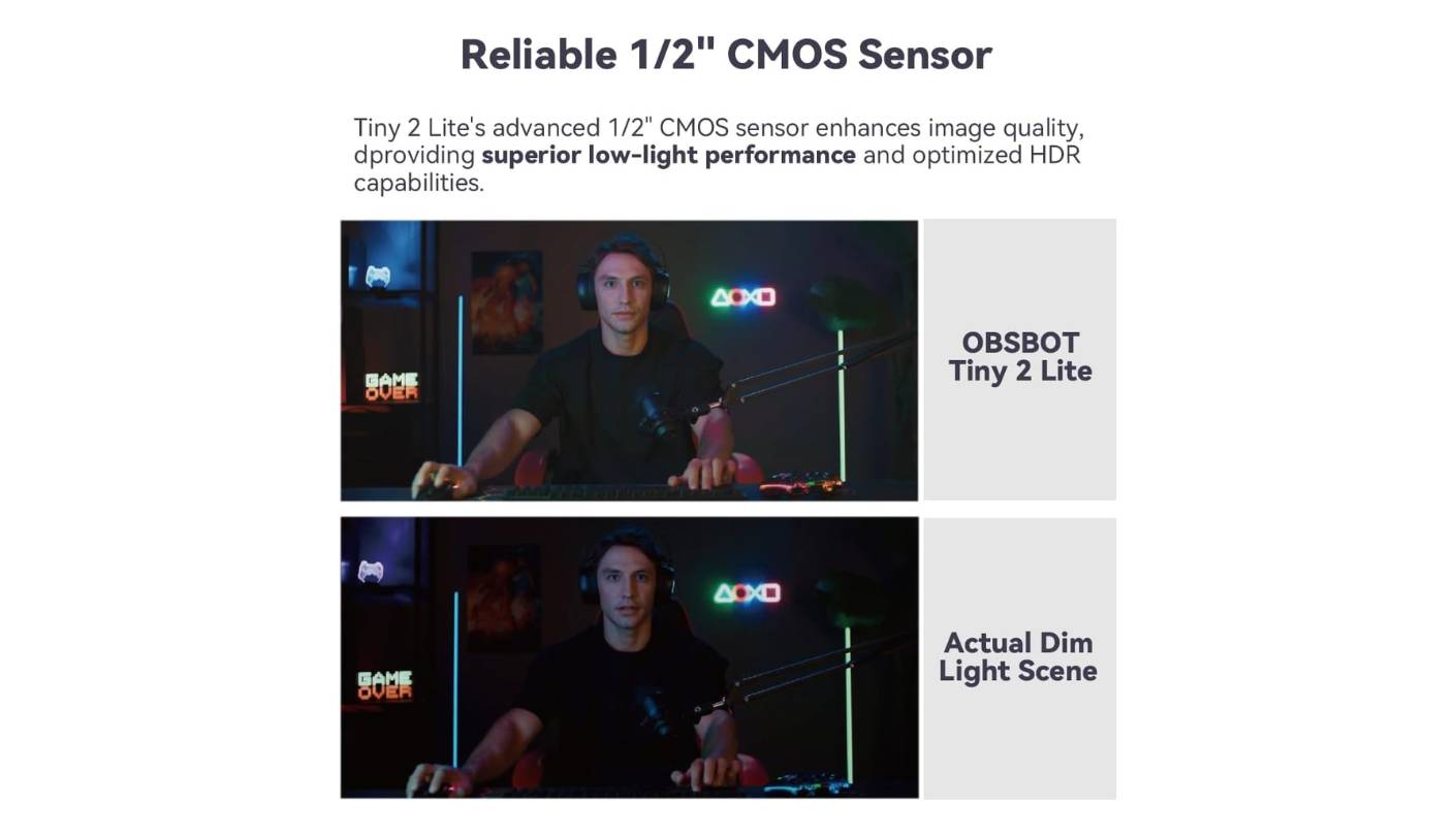 OBSBOT Tiny 2 Lite webcam for live streaming