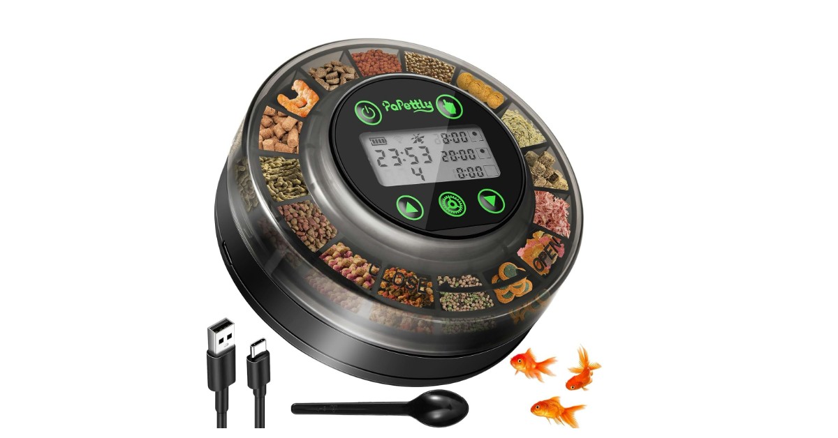Papettly vacation fish feeder automatic