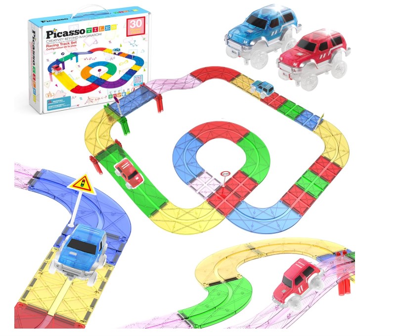 PicassoTiles Race Track magnetic tiles for kids