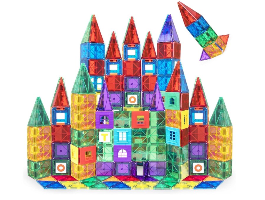 Playmags Magnetic Tiles 100-Piece boys building blocks