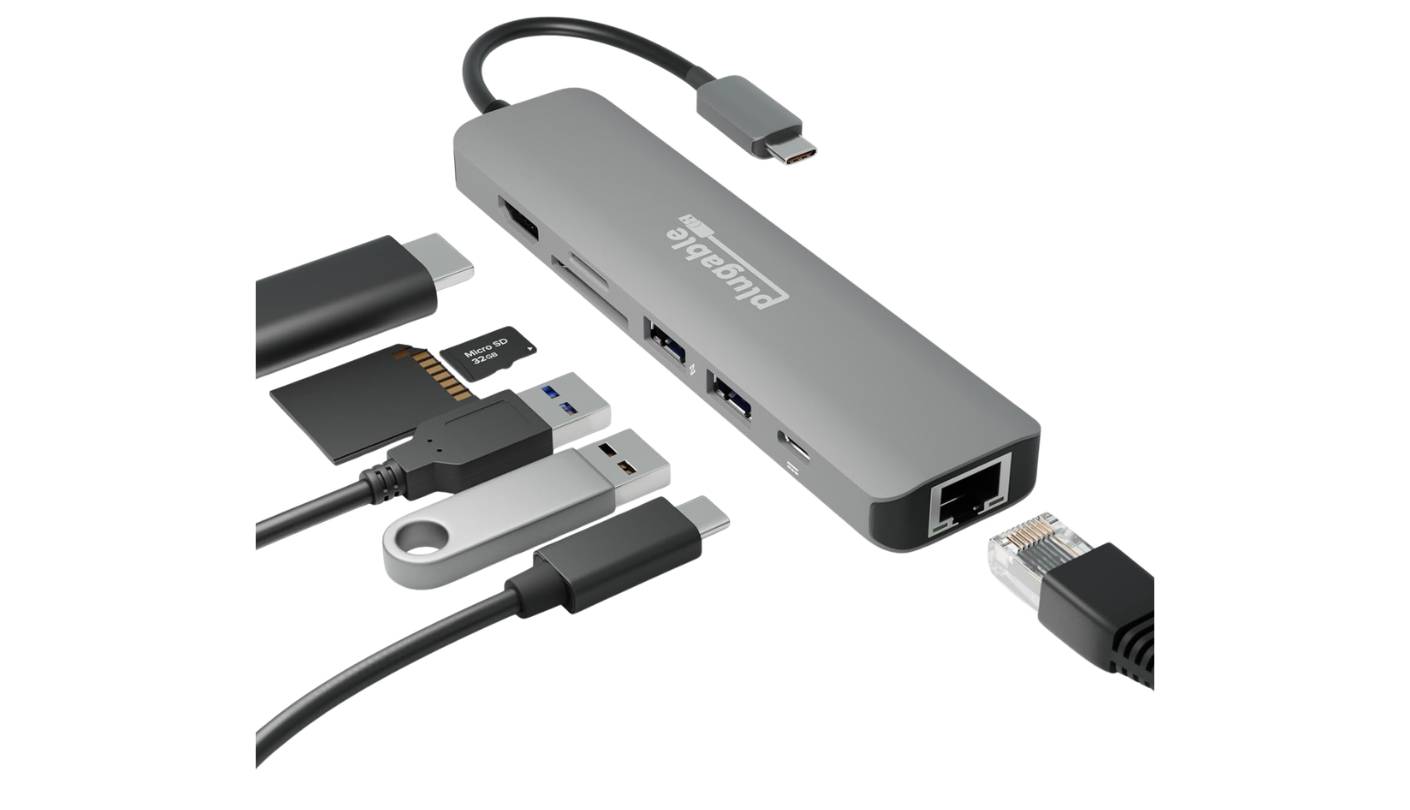 Plugable 7-in-1 USB-C multiport adapter MacBook