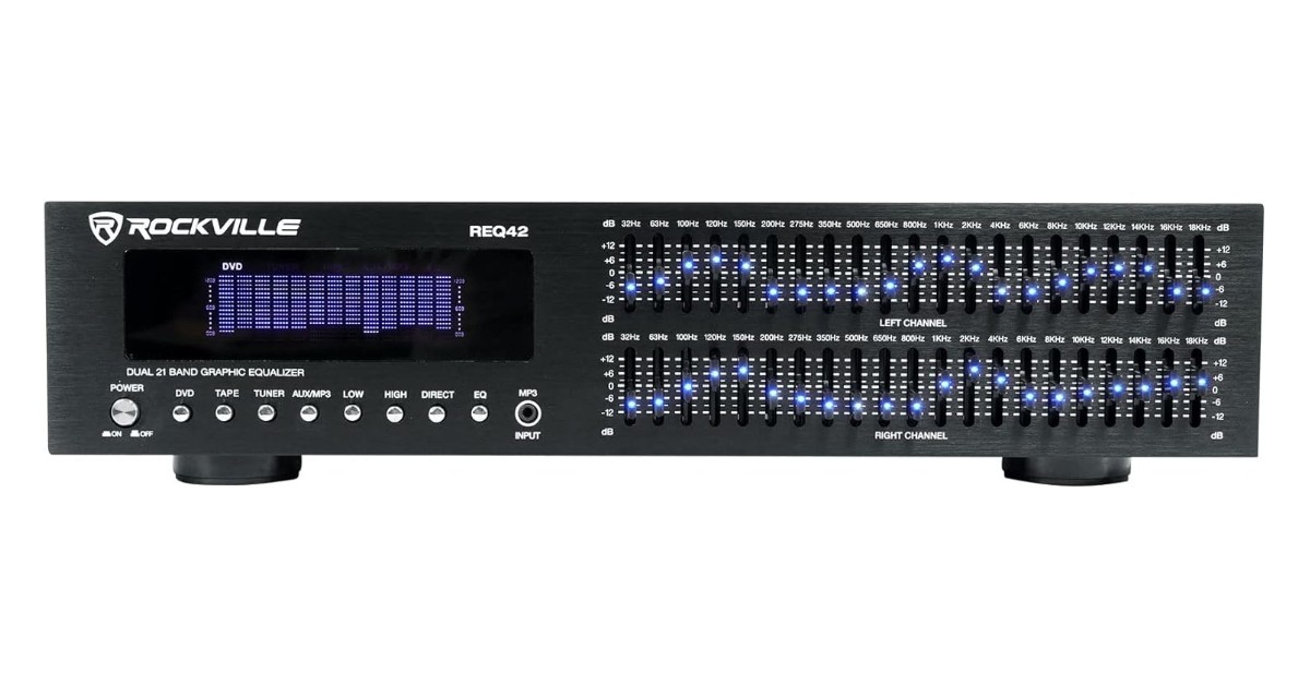 Rockville REQ42-S 2 x 21 Graphic equalizer for home stereo