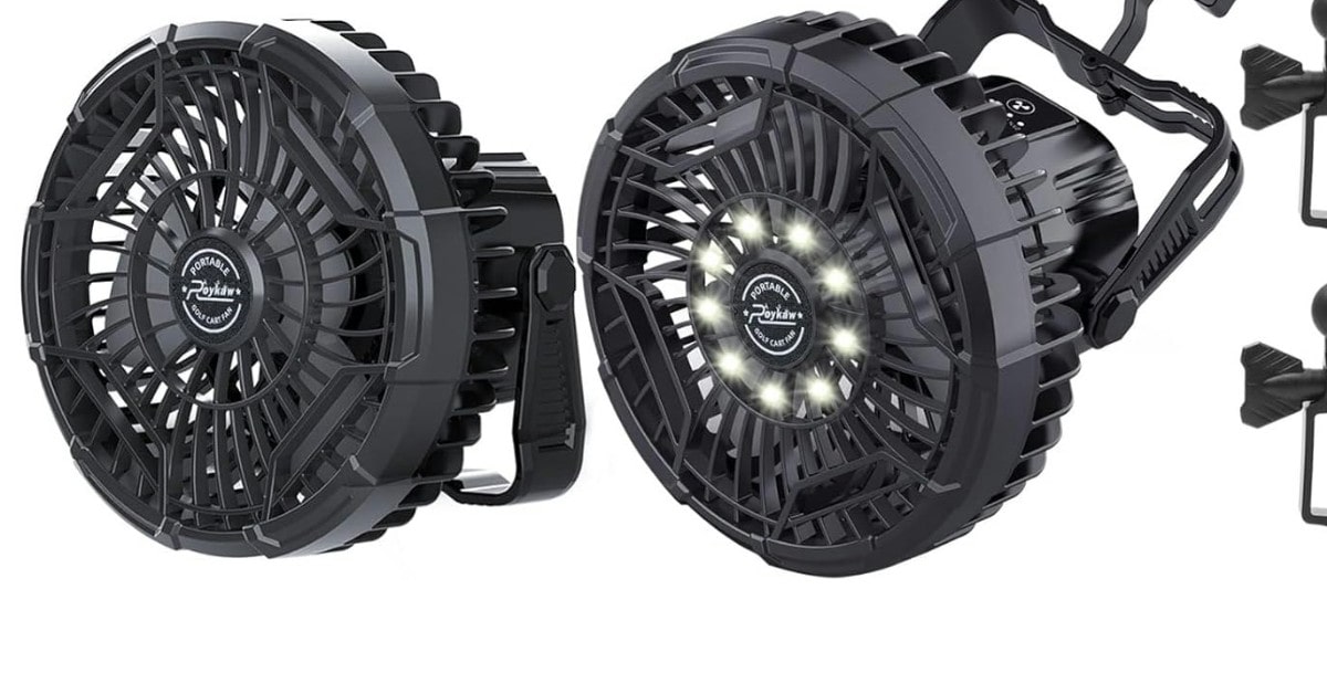 Roykaw Golf Cart Portable Rechargeable Fan 2packs