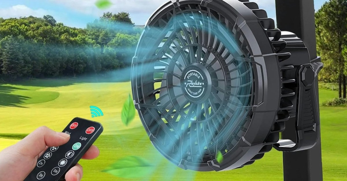 Roykaw battery-powered golf cart fan