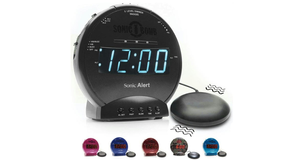 Sonic Bomb Dual Extra Loud Alarm Clock with Bed Shaker