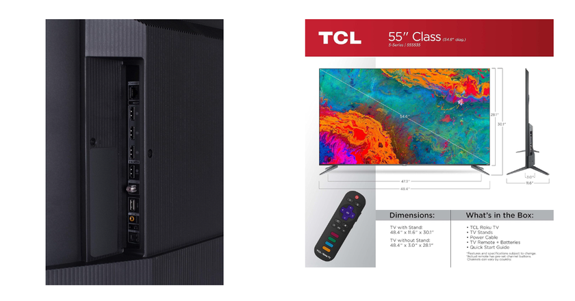 TCL 55-inch 5-Series Dolby Vision tv for seniors