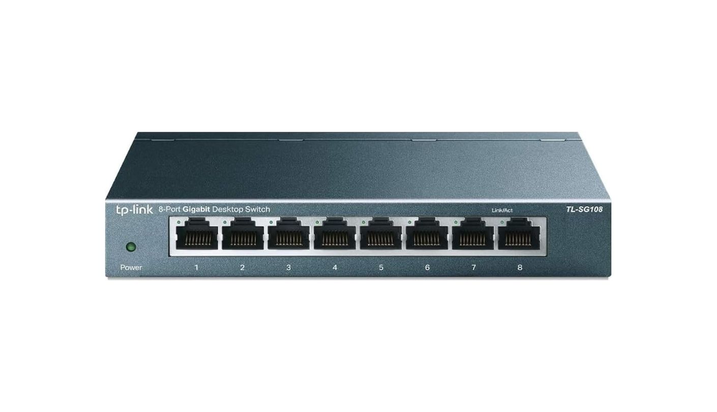 TP-Link TL-SG108 network switch for remote work setup