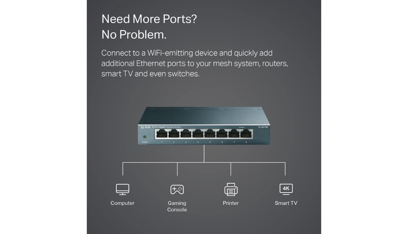 TP-Link TL-SG108 ethernet switch home office setup