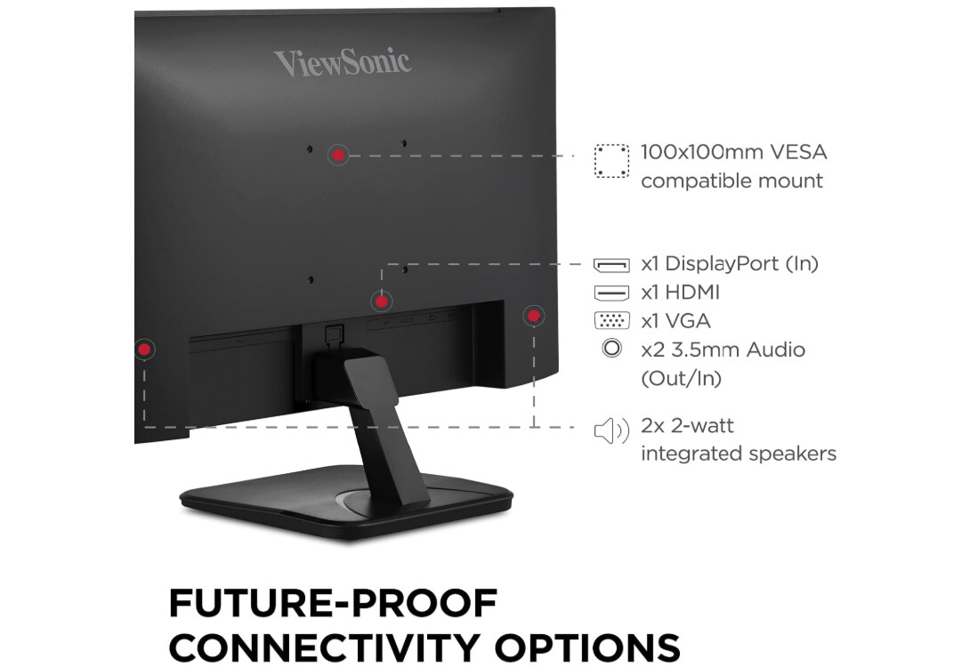 ViewSonic VA2456A-MHD 24 inch computer monitor for work