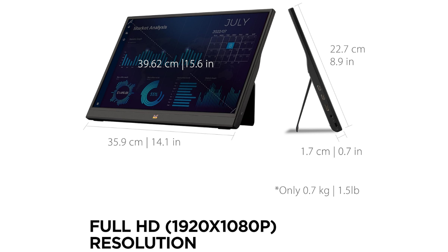 ViewSonic VA1655 dual screen laptop setup