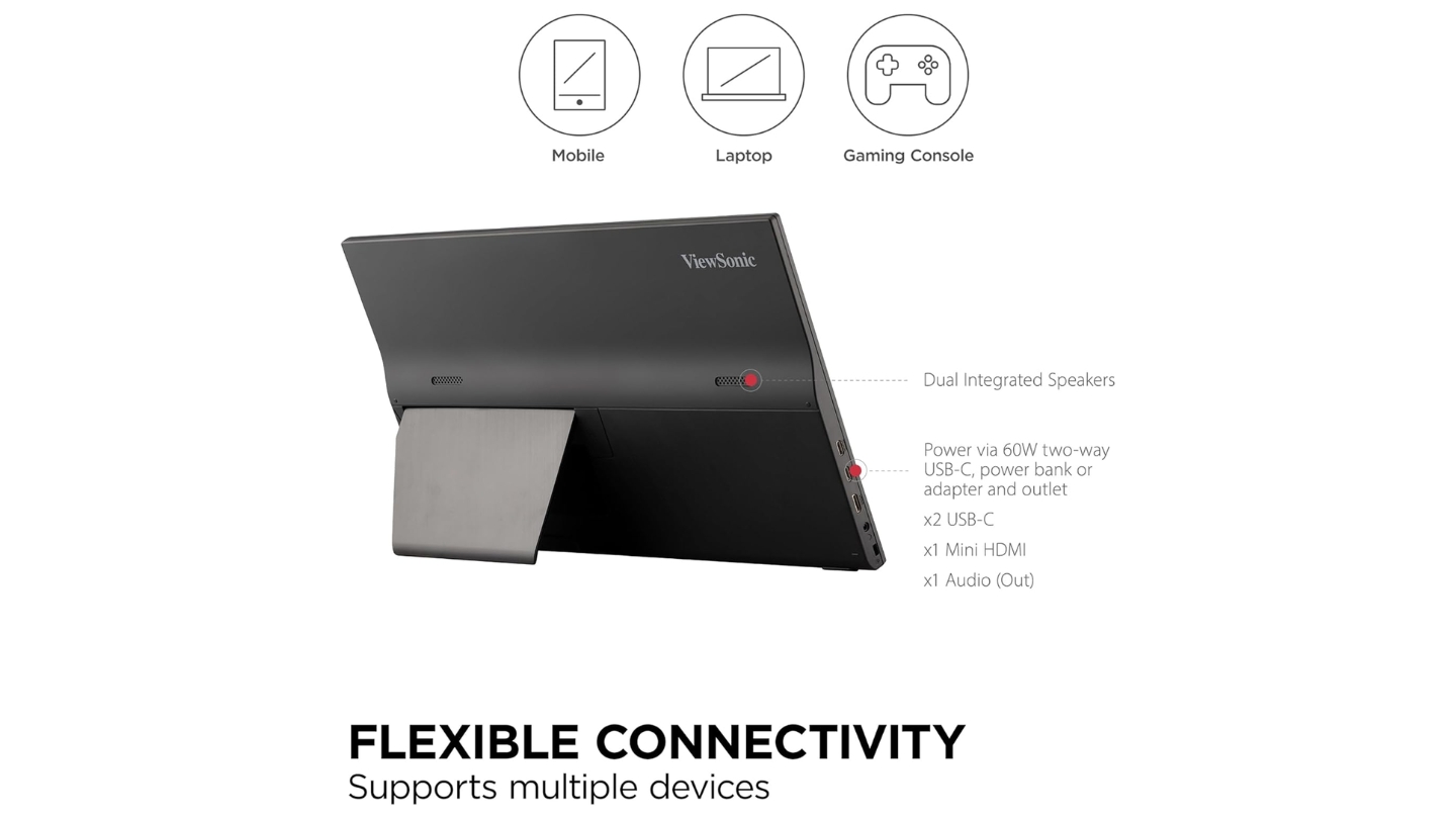 ViewSonic VA1655 portable display for work