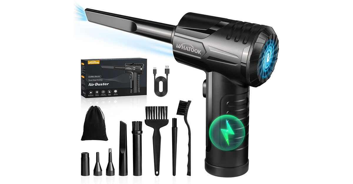 Soffiatore Aria Compressa Per PC - Ricaricabile Con Luce LED, 120000 RPM - Foto 8