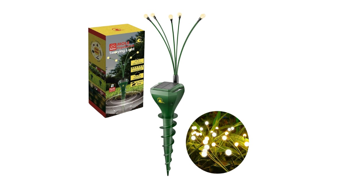 X-octenol 4 Pack Mole Repellent for Lawns Solar Powered