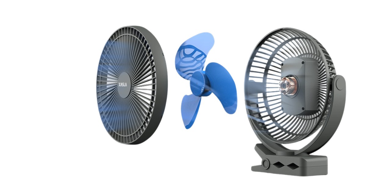 Xasla battery-powered golf cart fan