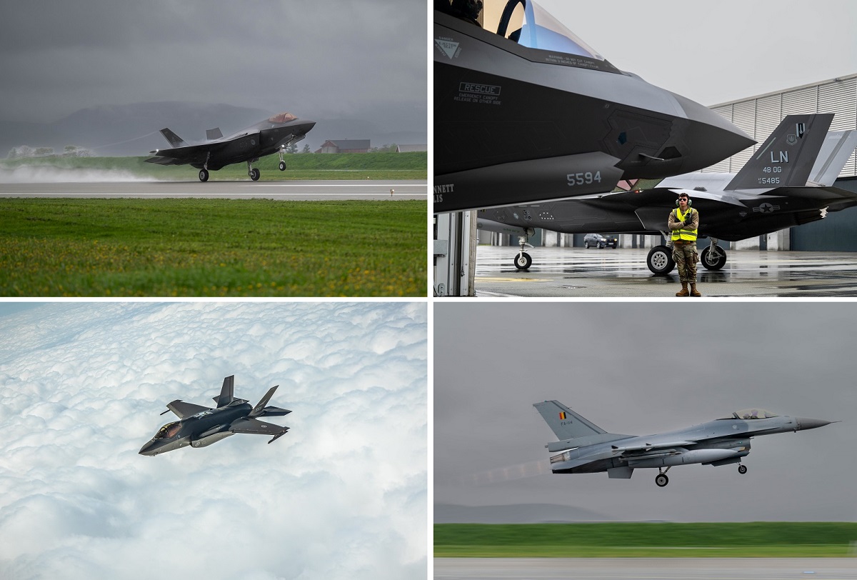 VS vijfde generatie F-35 Lightning II gevechtsvliegtuigen nemen voor het eerst deel aan Arctic Challenge oefening in Noorwegen