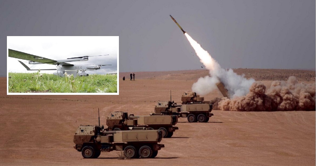 M142 HIMARS and EOS C VTOL drone spectacularly destroyed a column of Russian equipment (video)