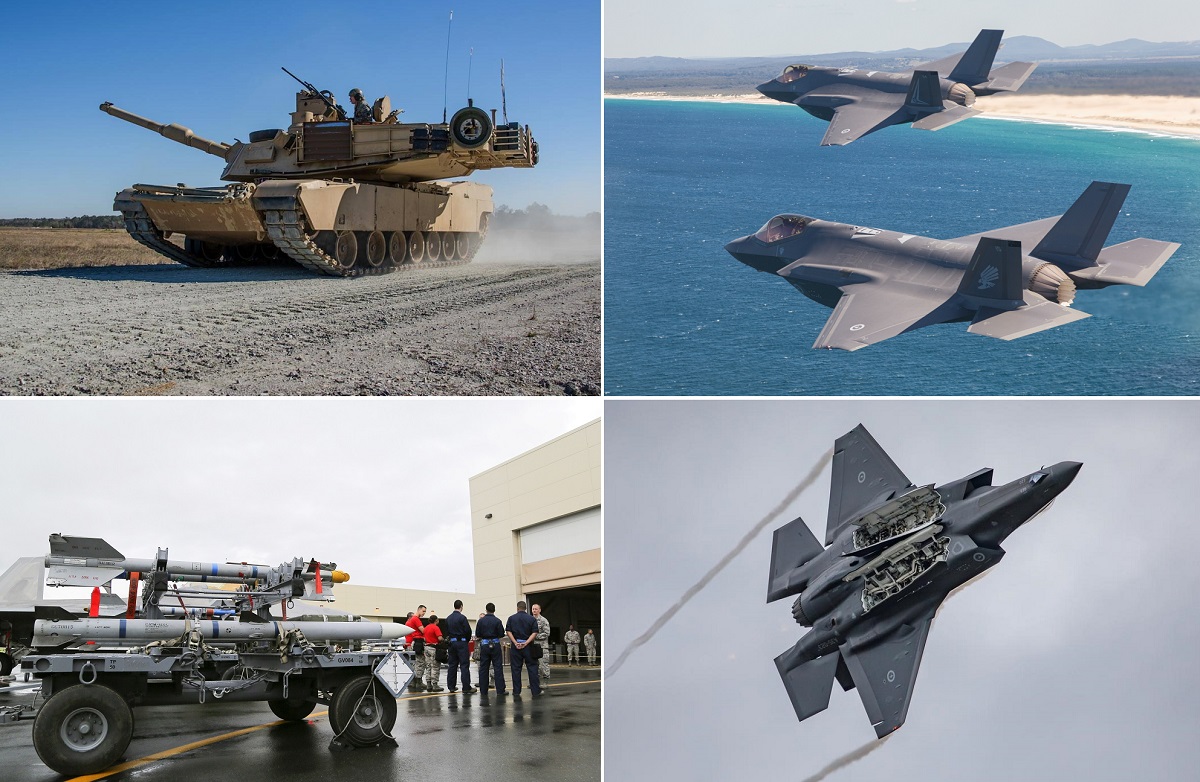Chasseurs F-35, 75 chars M1A2 Abrams, missiles LRASM, JSM, JASSM-ER, AMRAAM et Sidewinder - Le budget de la défense australien dépasse pour la première fois les 50 milliards de dollars australiens.