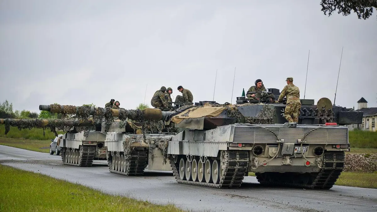 Ukrainische Streitkräfte zeigen seltenes Video eines deutschen Leopard 2A6-Panzers im Einsatz an der Frontlinie