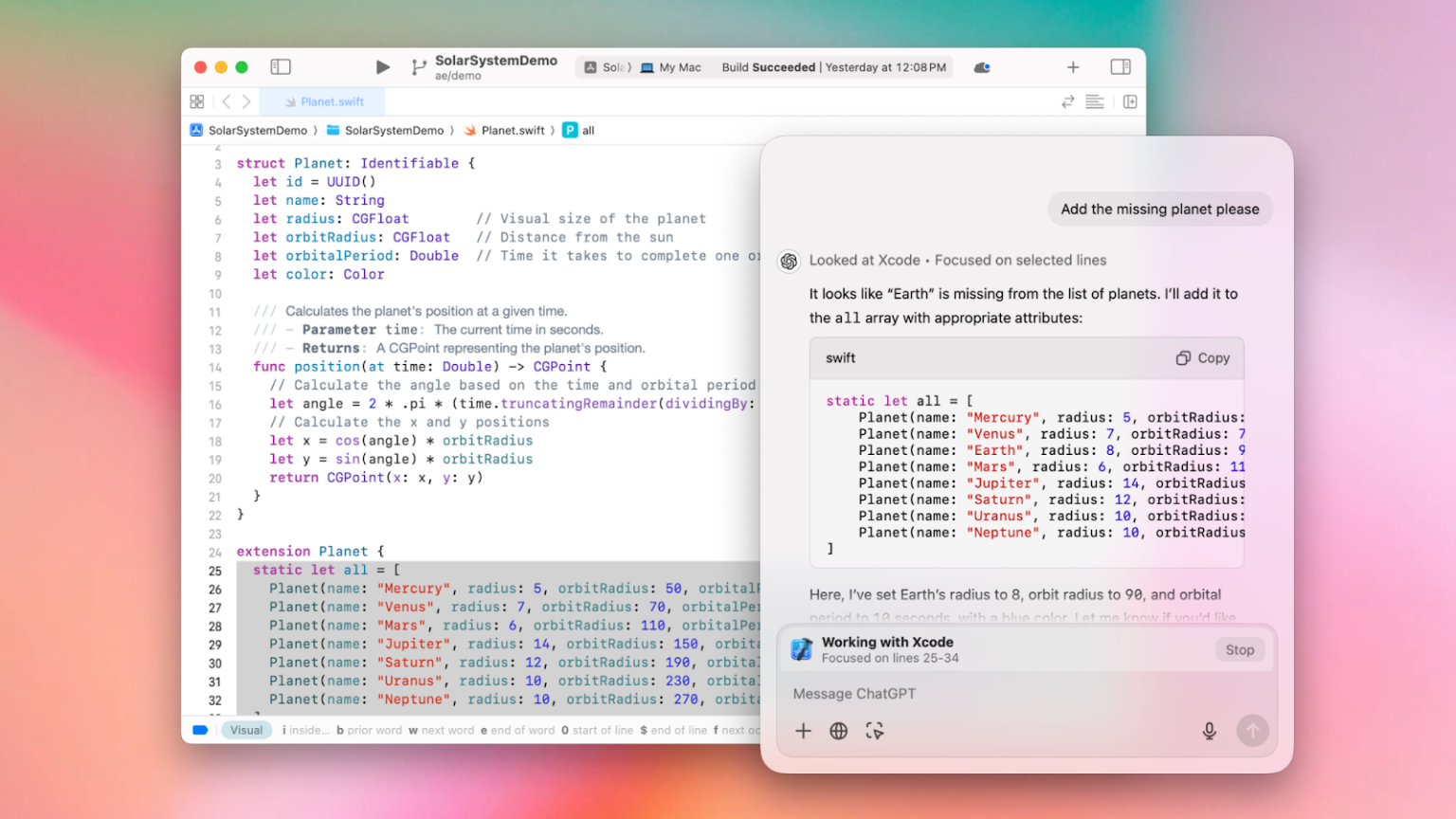 ChatGPT now reads code from Mac apps for developers