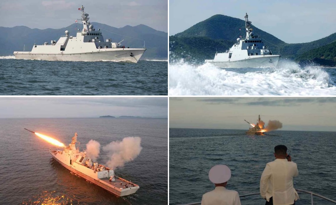 North Korea has launched its first-ever cruise missile from a naval warship - photos hint at launch of subsonic Hwasal-2 with a maximum range of 2,000 kilometres