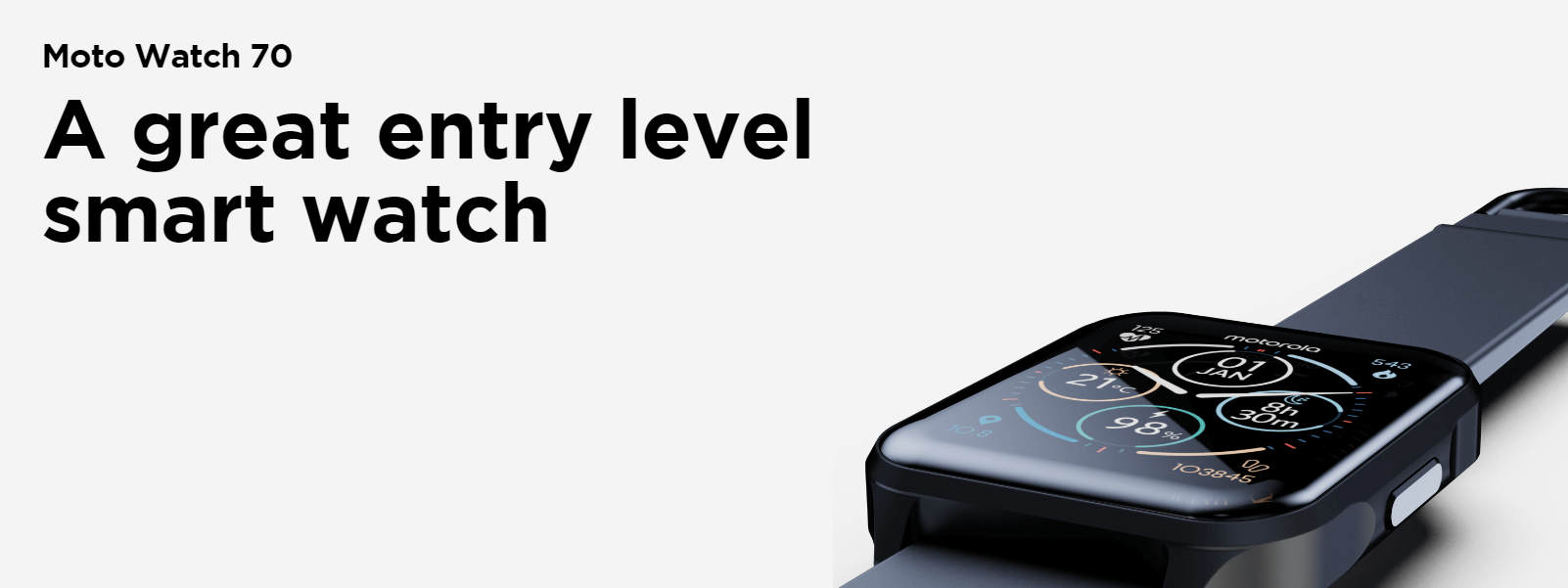 Motorola annonce la Moto Watch 70, une smartwatch dotée d'une protection IP67 et d'un capteur de température