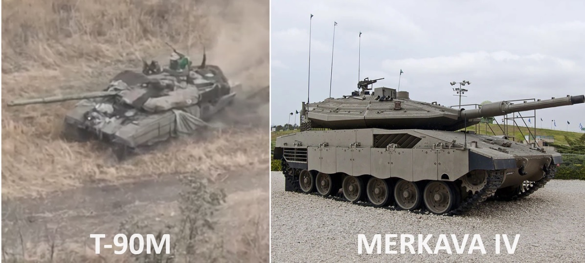 Los propagandistas rusos intentaron hacer pasar la destrucción de su tanque T-90M Breakthrough en Ucrania como la derrota de un Merkava IV en Israel