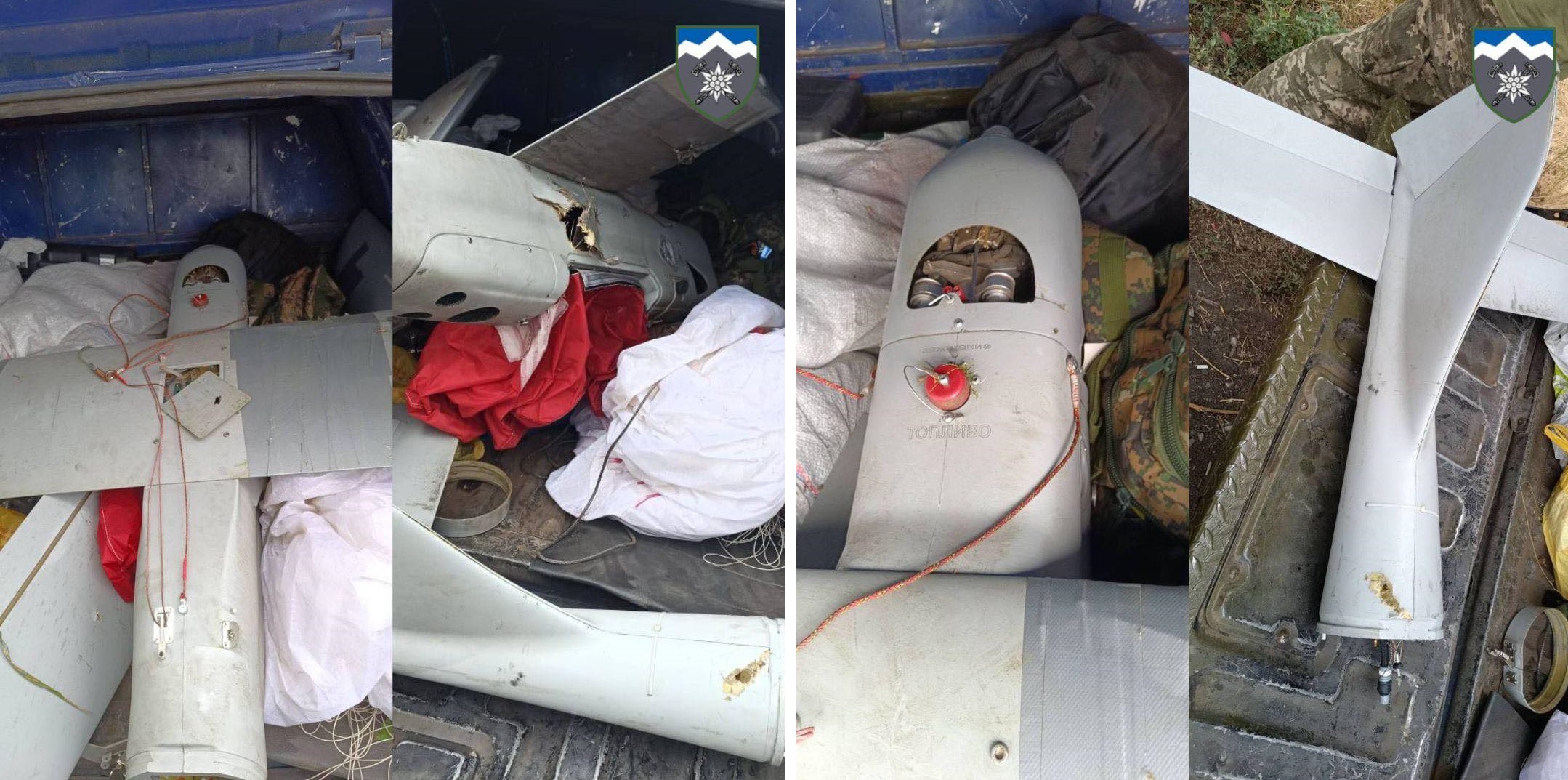 Krieger der Streitkräfte der Ukraine haben eine russische Aufklärungsdrohne mit einer Flasche statt einer Treibstoffseite abgeschossen