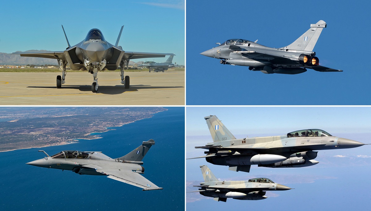 Griekenland koopt 24 Dassault Rafale, moderniseert 58 F-16 Fighting Falcon vliegtuigen en wil tot 48 F-35 Lightning II gevechtsvliegtuigen kopen.