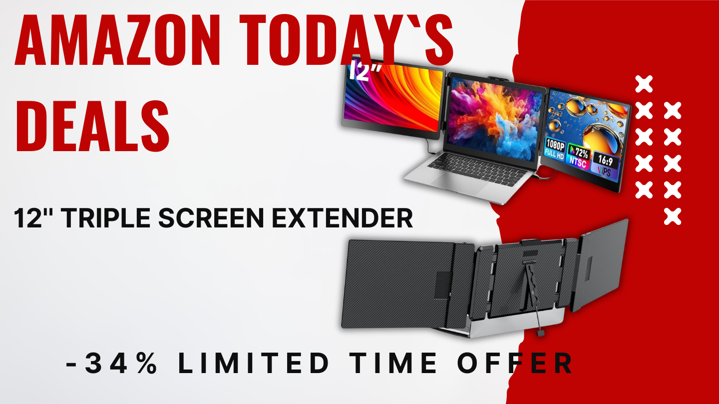 Fagomfer 12'' Triple Screen Extender – Boost Productivity with 34% Off!
