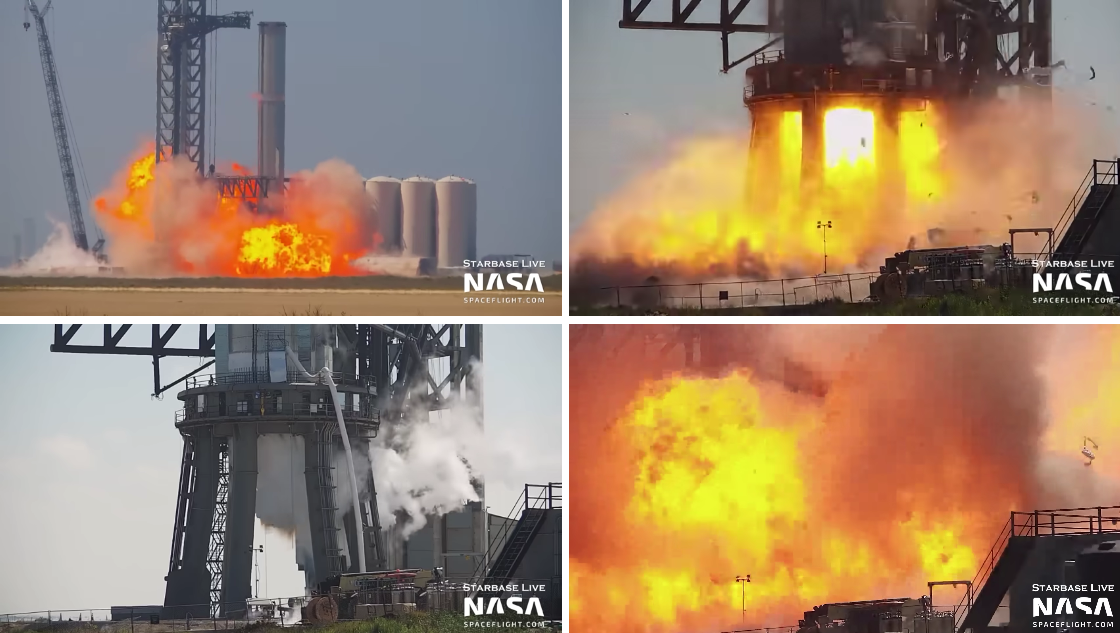 Ракетный ускоритель Super Heavy Booster 7 для космического корабля SpaceX Starship эпично взорвался во время испытаний (видео)