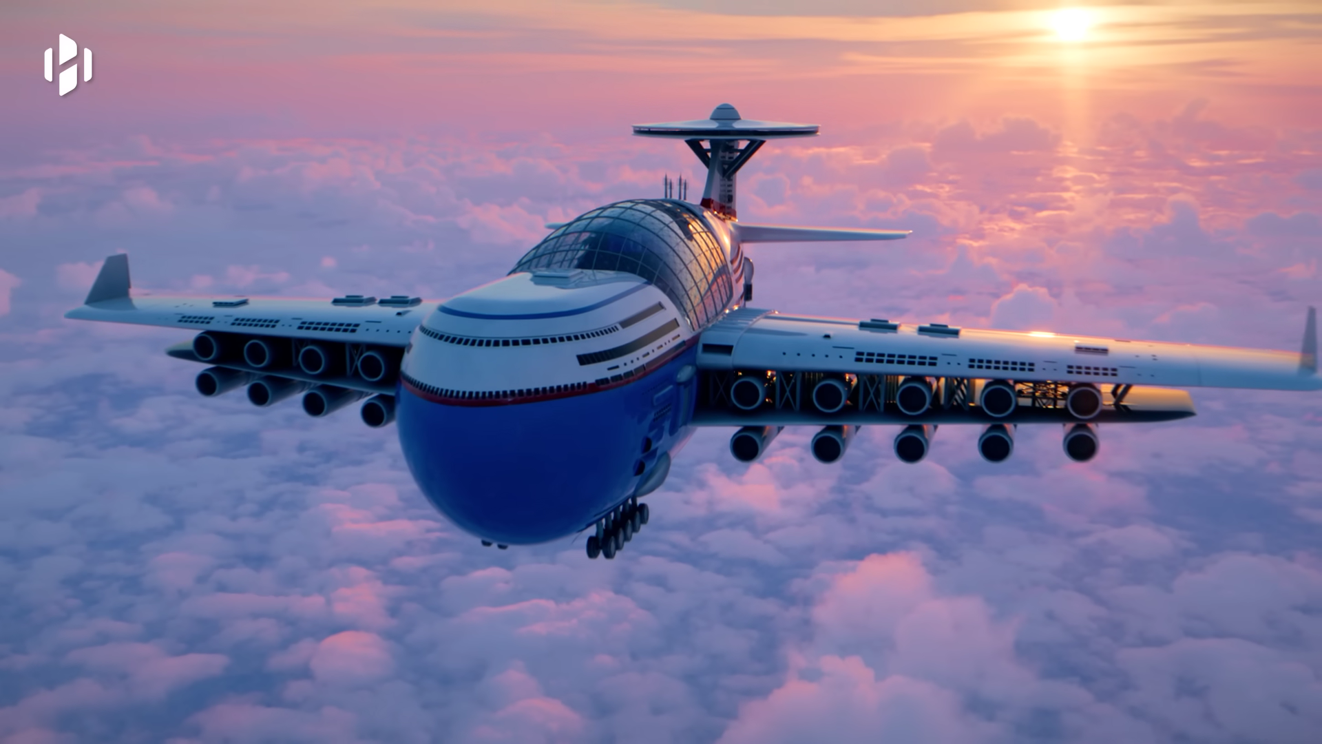 Sky Cruise è un hotel aereo nucleare da 5.000 passeggeri che può volare per anni