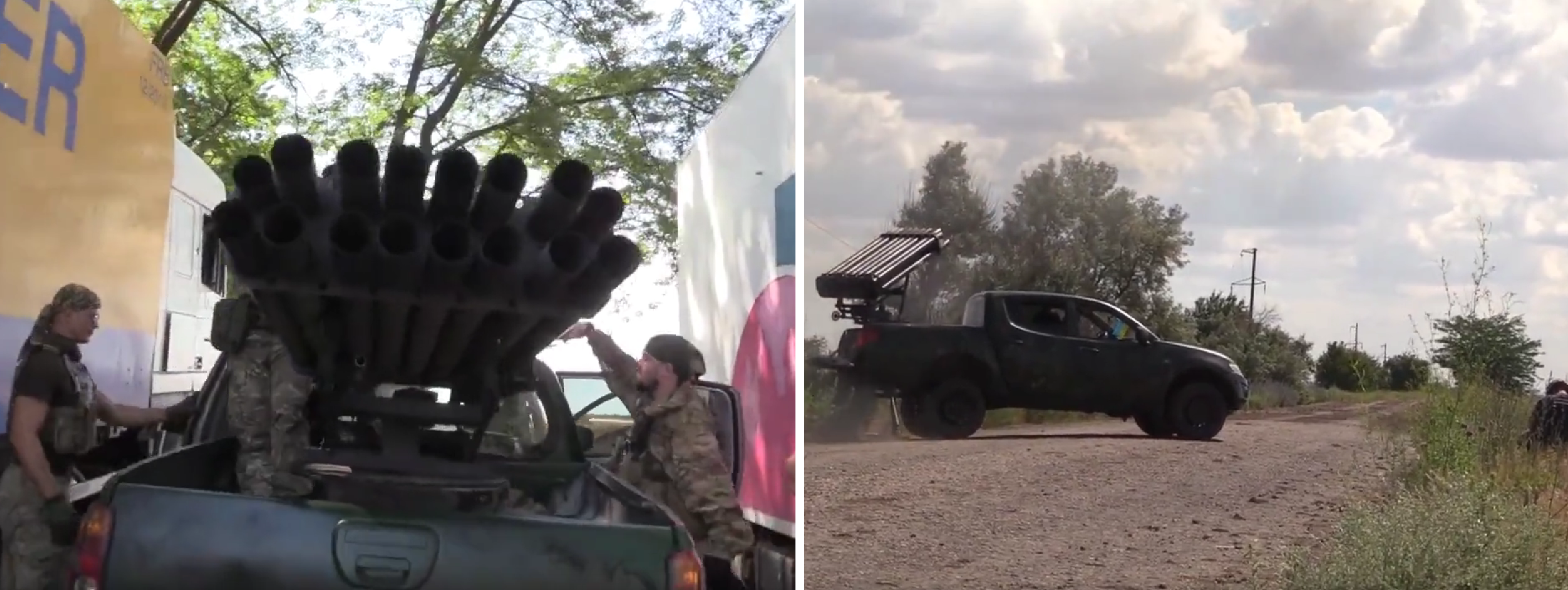 Published a new video of the Mitsubishi L200 with a launcher from a downed helicopter