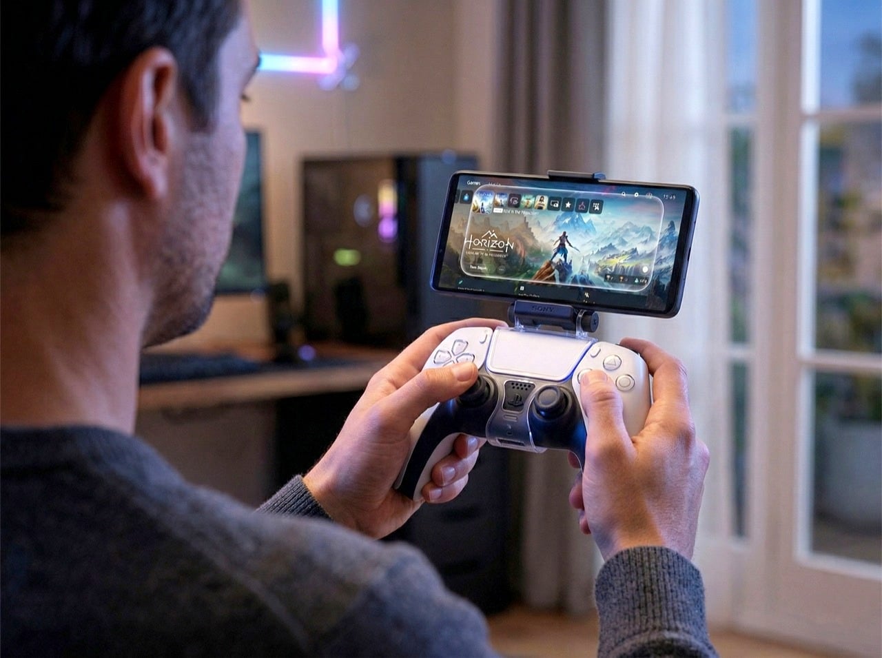 Usage du smartphone sur manette PS5