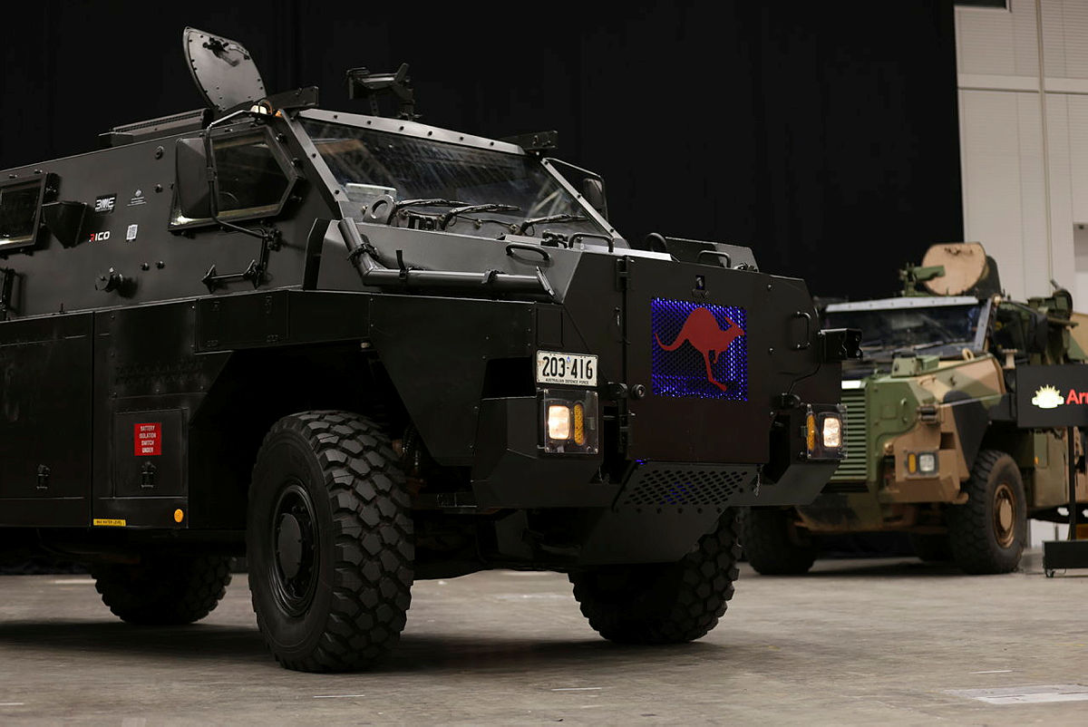 The Bushmaster electric armored car is unveiled