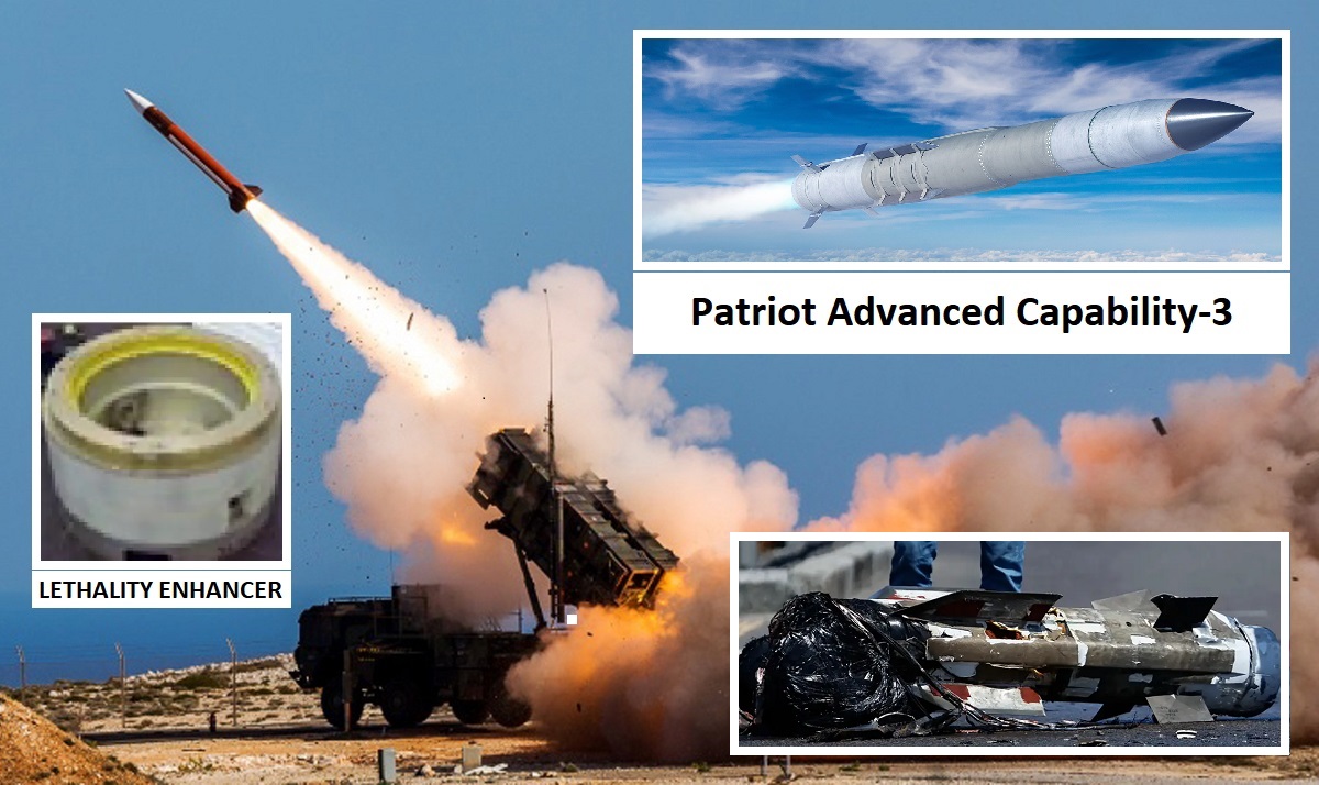 De Patriot PAC-3 raketonderschepper heeft een dodelijkheidsversterker met een kernkop en tientallen titanium of stalen fragmenten.