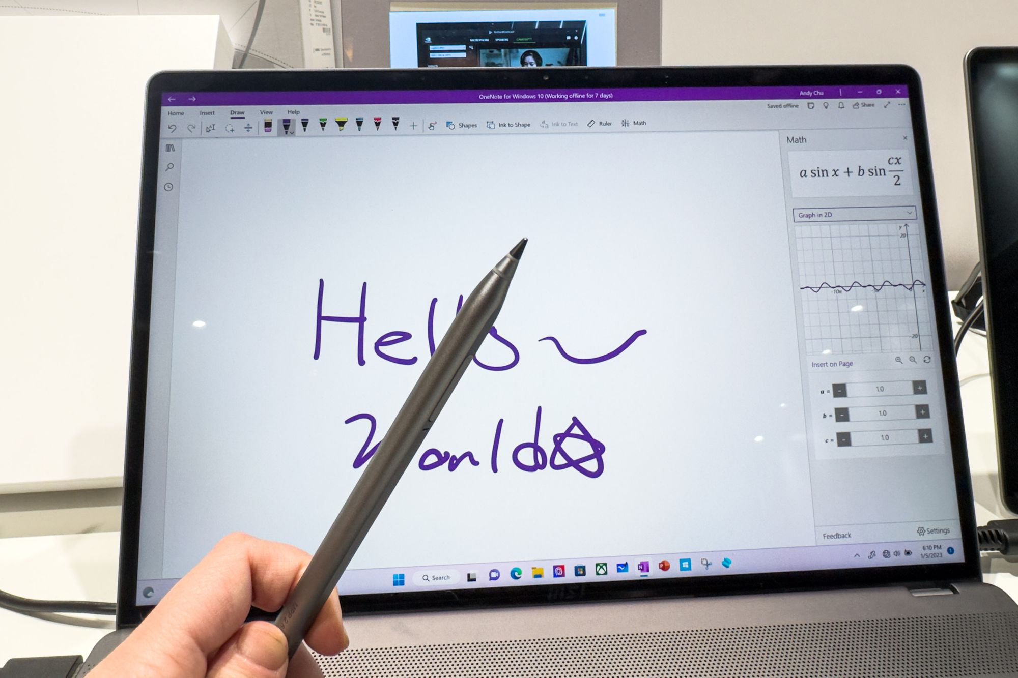MSI introduced the Pen 2, which can write both on the screen and on paper