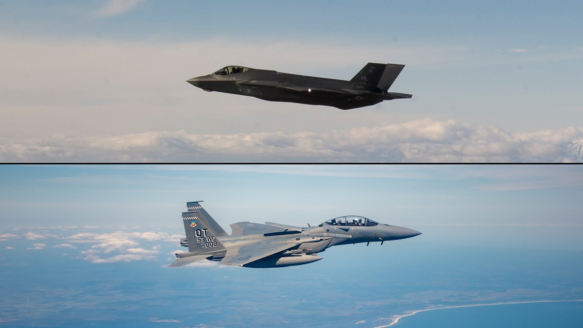 The F-15EX Eagle II will cost $7.5 million more than the F-35A Lightning II fifth-generation fighter aircraft