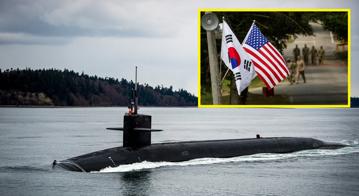 USS Kentucky (SSBN-737) is de eerste Amerikaanse nucleair aangedreven onderzeeër in 42 jaar, die Trident II (D5) kernraketten kan dragen, die aankomt in de Republiek Korea.