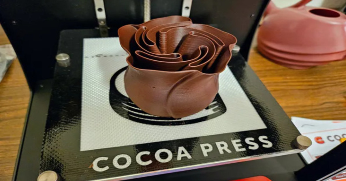 Mit einem 3D-Drucker in den USA gedruckte Schokolade 