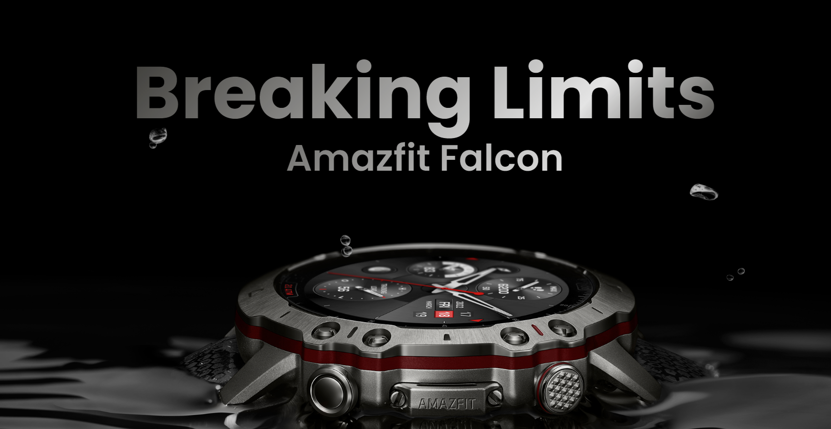 Présentation de la smartwatch Amazfit Falcon avec protection 20 ATM, 159 modes de sport, GPS et SpO2 pour 500 $.